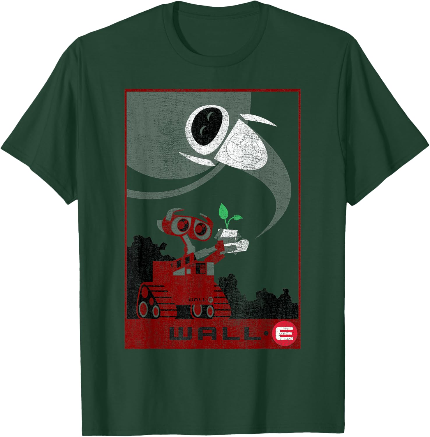 Disney Pixar WALL-E & EVE Vintage Plant Sprout Travel Poster T-Shirt - T-Shirt | Forest