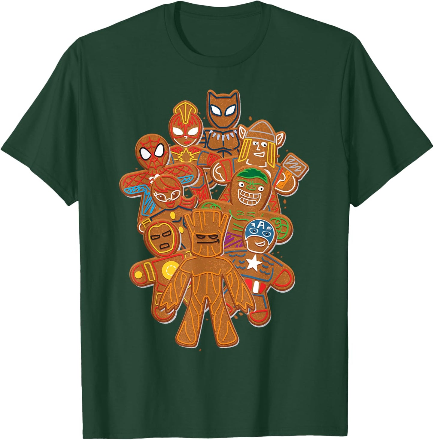 Marvel Avengers Gingerbread Cookie Cluster T-Shirt - T-Shirt | Forest