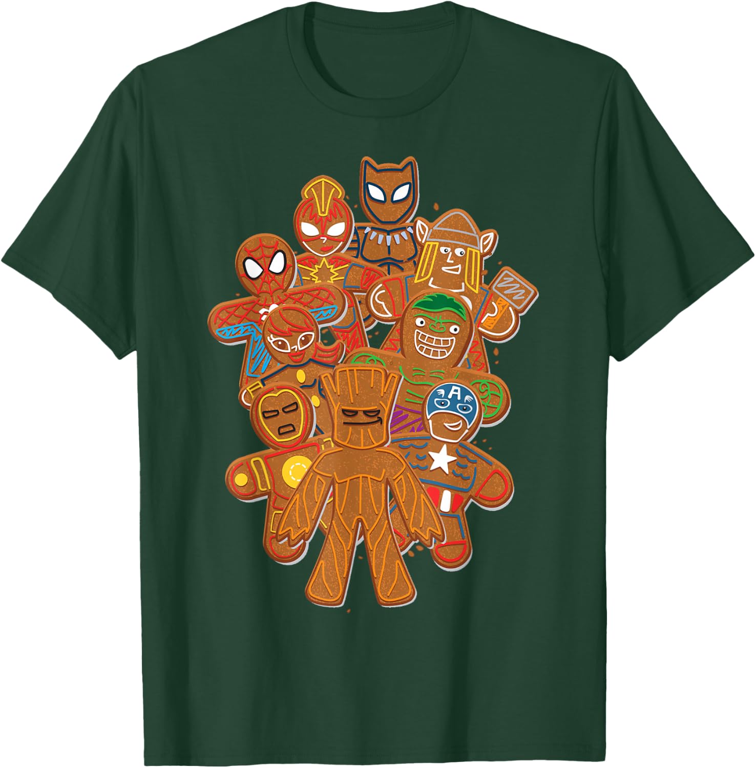 Marvel Avengers Gingerbread Cookie Cluster T-Shirt - T-Shirt | Forest