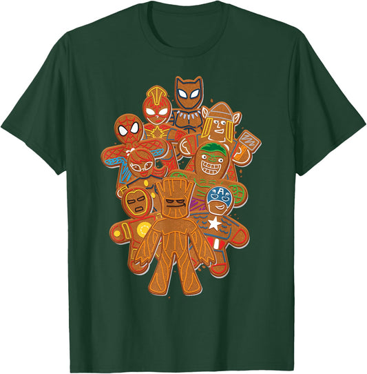Marvel Avengers Gingerbread Cookie Cluster T-Shirt - T-Shirt | Forest