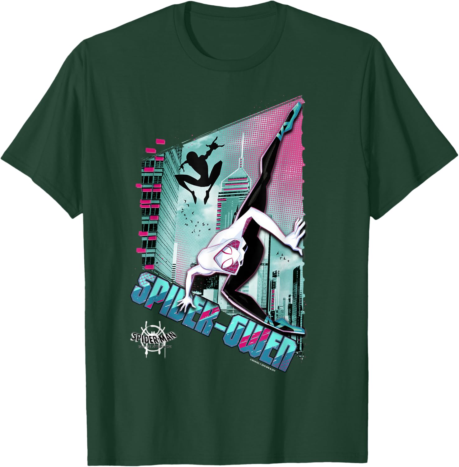 Marvel Spider-Man Spiderverse Spider-Gwen City Pose Small T-Shirt - T-Shirt | Forest