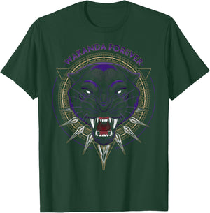 Marvel Black Panther Wakanda Forever Circle Graphic T-Shirt - T-Shirt | Forest