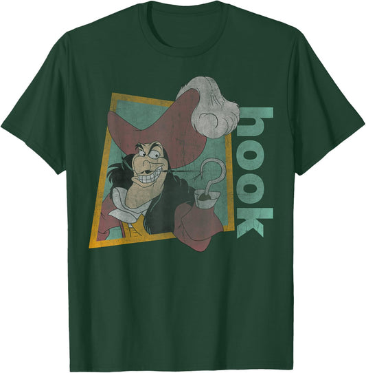 Disney Peter Pan Retro Captain Hook Smirking T-Shirt - T-Shirt | Forest