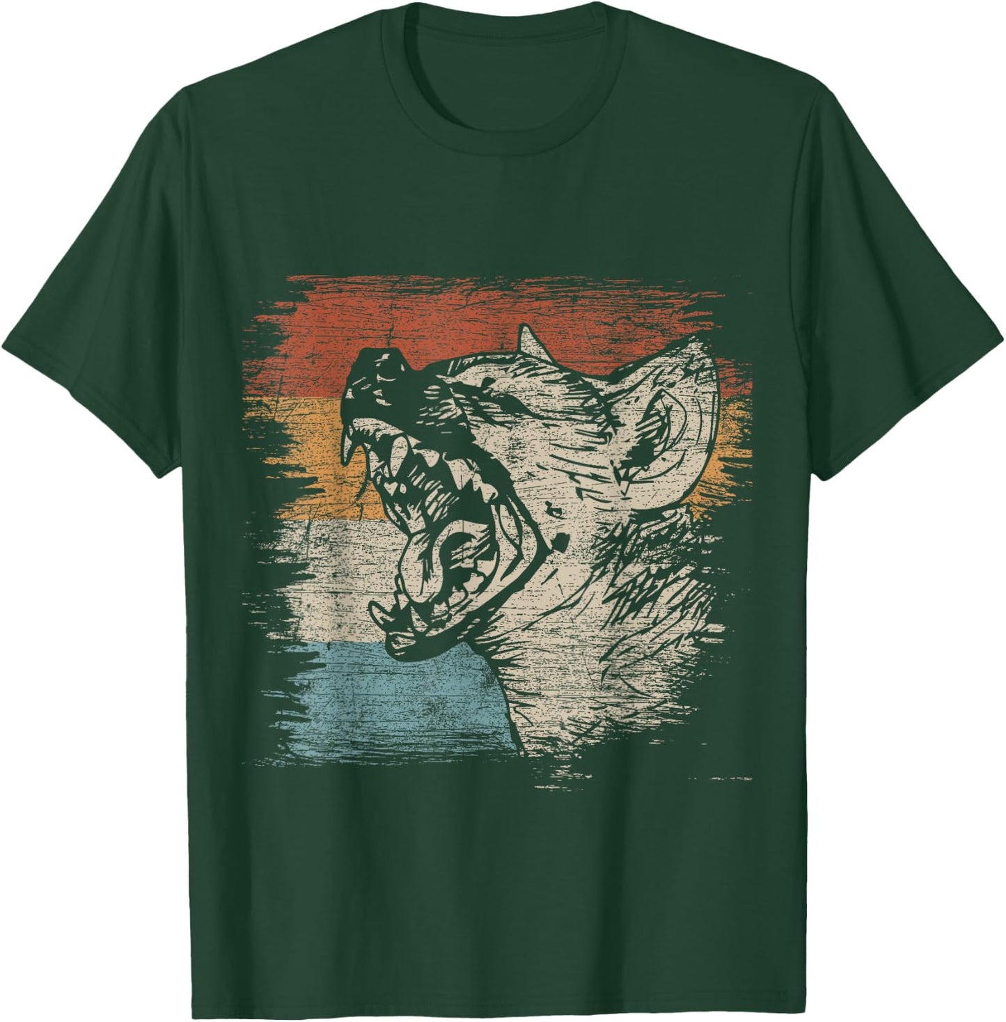 Zoo Keeper Africa Animal Safari Gift Hyena Laughing Hyena Black Adult Small Classic Fit Short Sleeve Cotton 60% Polyester 40% T-Shirt - T-Shirt | Forest