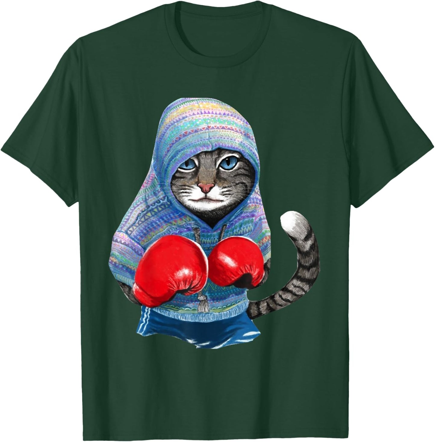 Cat In Boxing Suit T-Shirt - T-Shirt | Forest