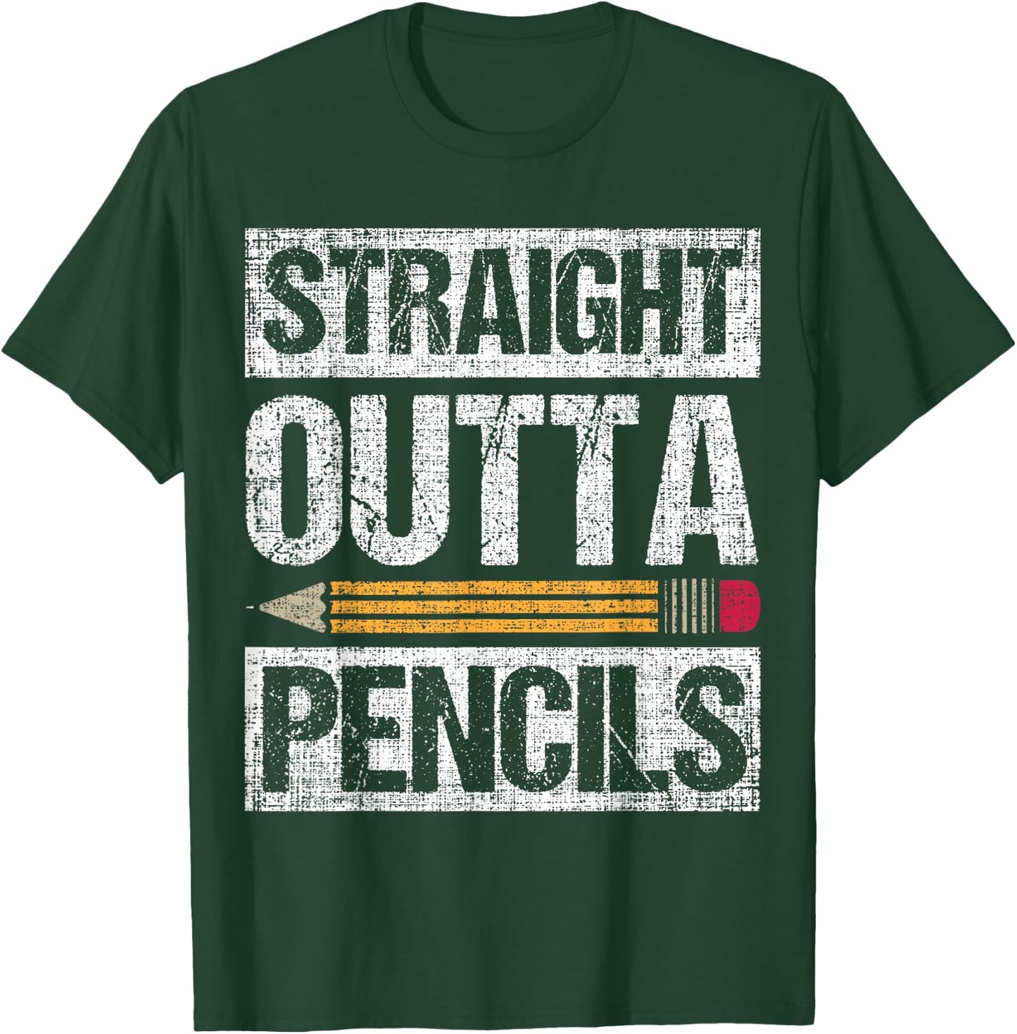 Straight out of Pencils Teacher life Shirt Women Girls Kids T-Shirt - T-Shirt | Forest