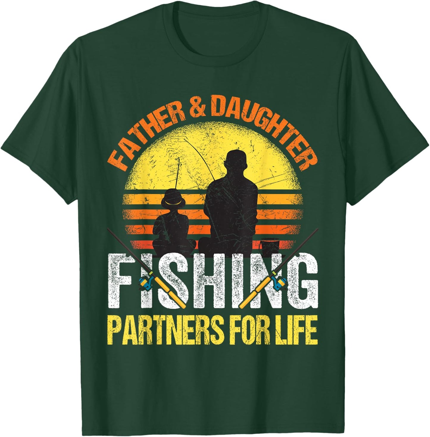Fisherman Dad and Daughter Fishing Partners For Life Girls T-Shirt - T-Shirt | Forest