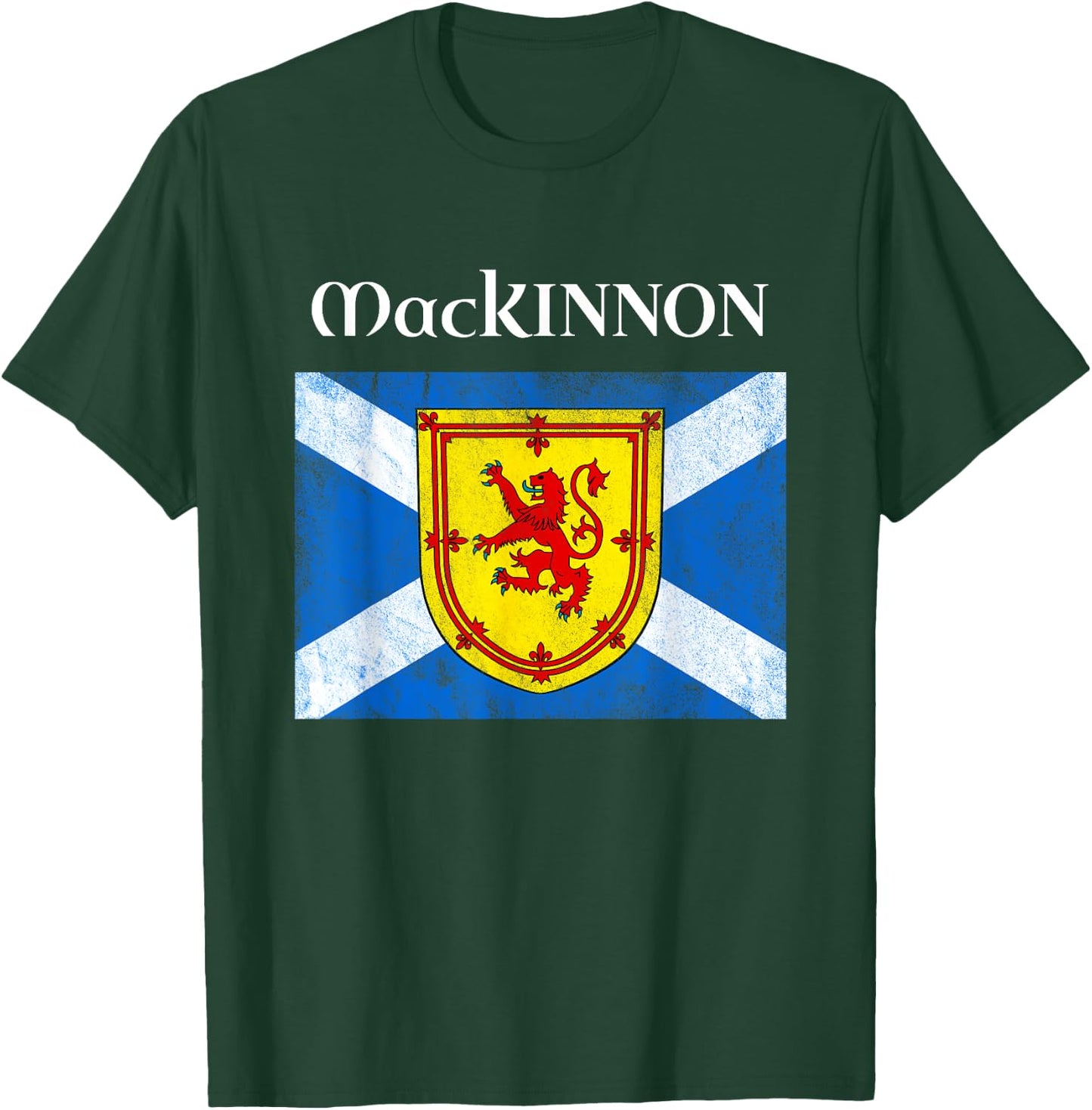 MacKinnon Scottish Clan Family Name Scotland Flag T-Shirt - T-Shirt | Forest