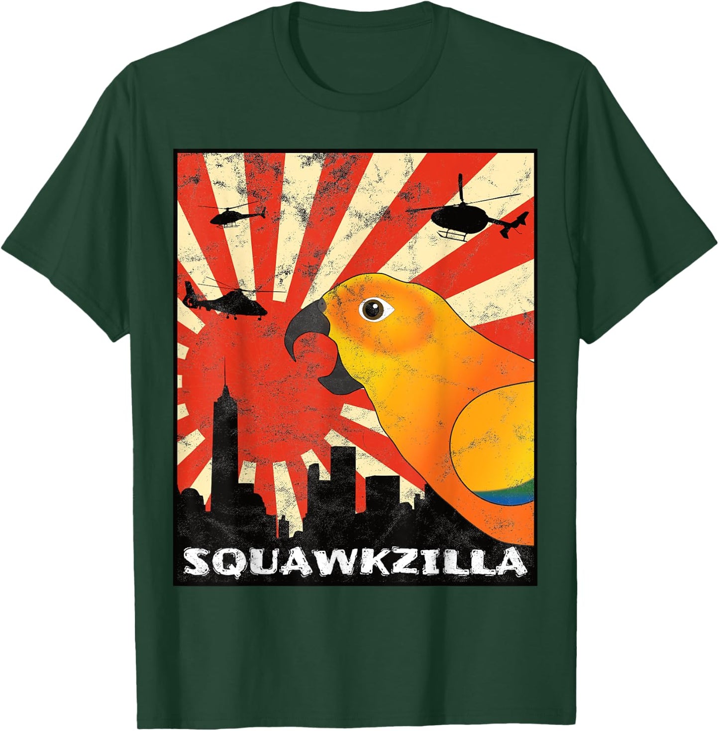 The Screaming Parrot Squawk Zilla Sun Conure Parrot Squawking Kawaii T-Shirt - T-Shirt | Forest