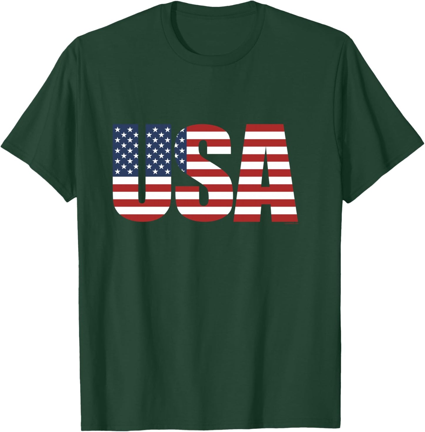 Patriotic USA Shirt Women, Men American Flag T-Shirt - T-Shirt | Forest