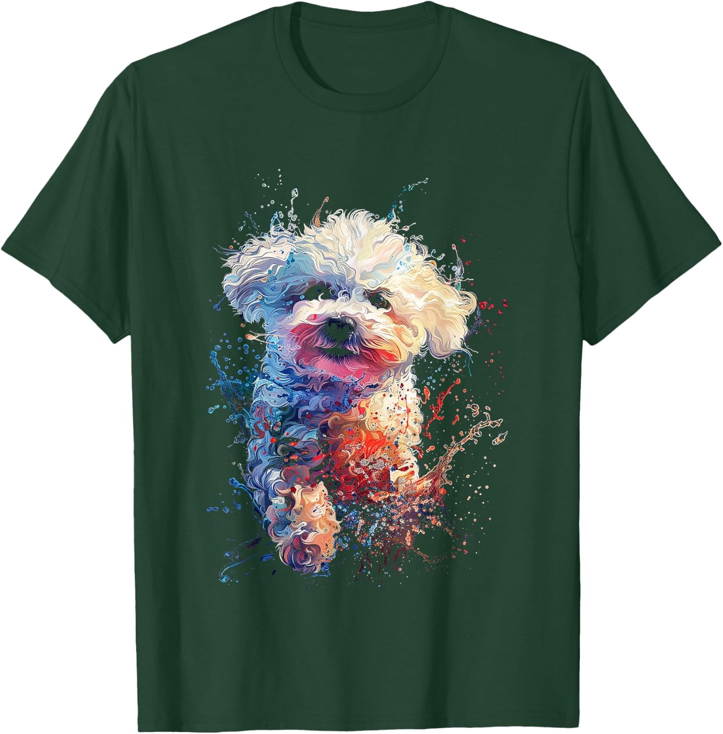 Bichon Frise Splash T-Shirt - T-Shirt | Forest