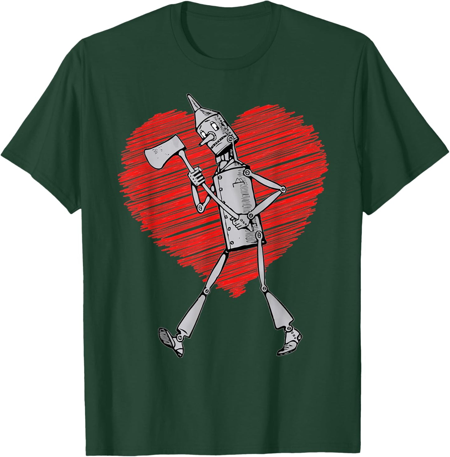 Vintage Wizard of Oz Tin Man Scribble Heart Land of Oz T-Shirt - T-Shirt | Forest
