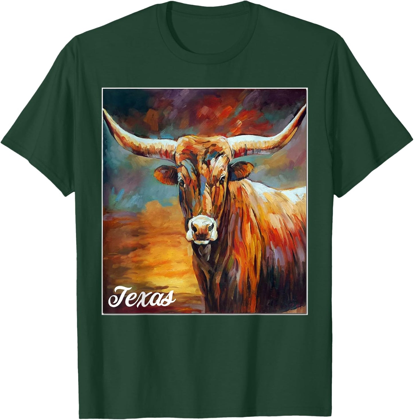 Longhorn Cow Shirts - Longhorn Cattle Gifts - Texas Cattle T-Shirt - T-Shirt | Forest