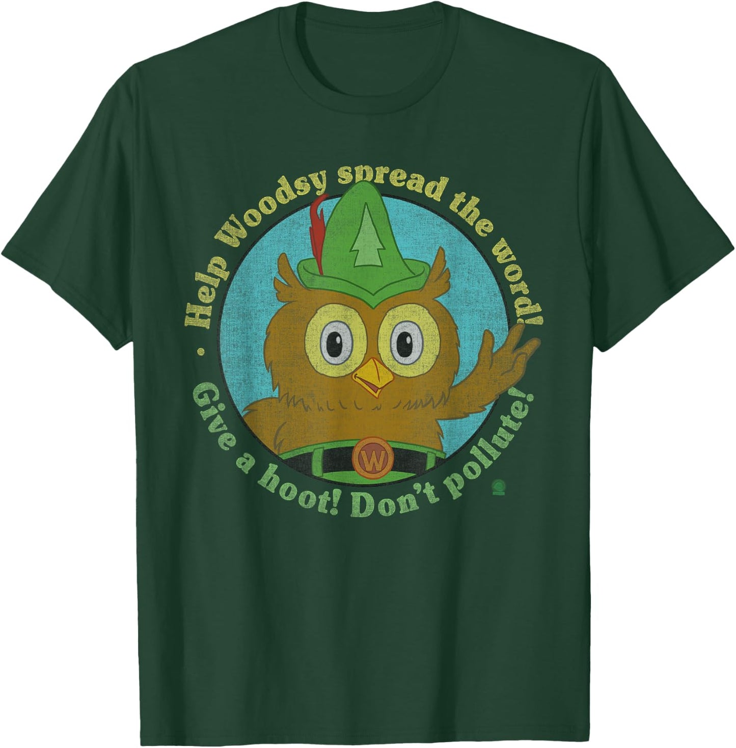 Woodsy Owl Give a Hoot Distressed and Faded T-Shirt - T-Shirt | Forest