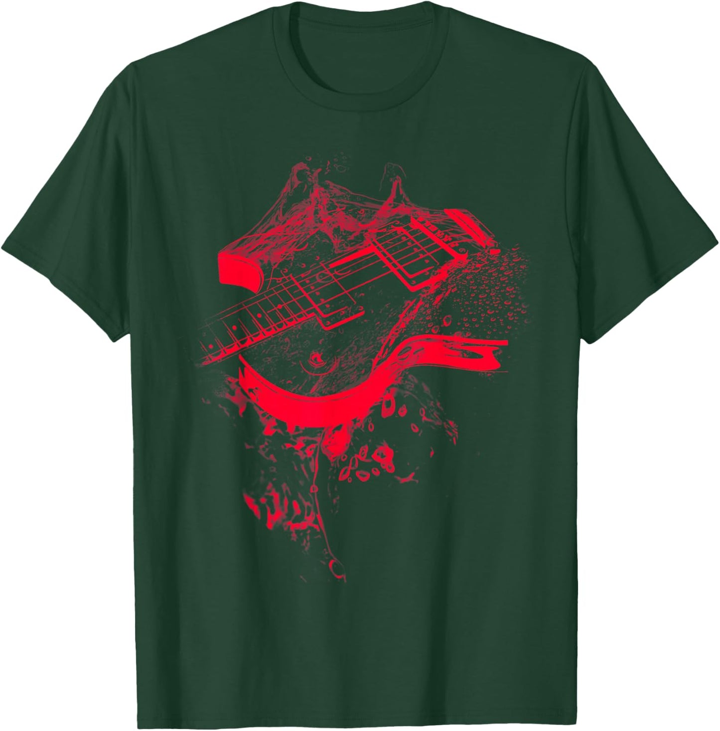 Graphic Guitar Cool Rock Music Musicians Gift T-Shirt - T-Shirt | Forest