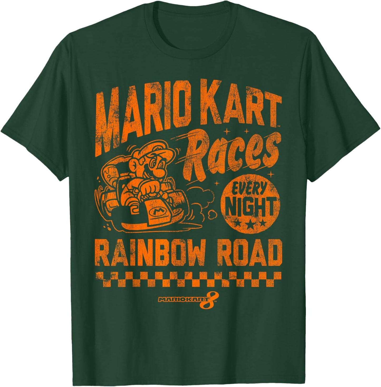 Nintendo Mario Kart Rainbow Road Vintage Graphic T-Shirt - T-Shirt | Forest