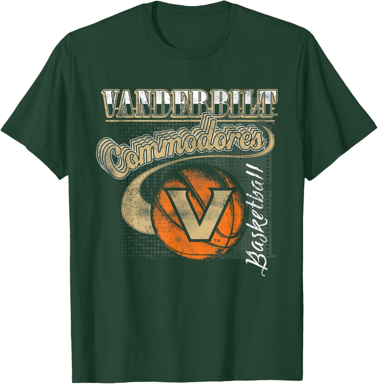 Vanderbilt Commodores Basketball Retro Black T-Shirt - T-Shirt | Forest
