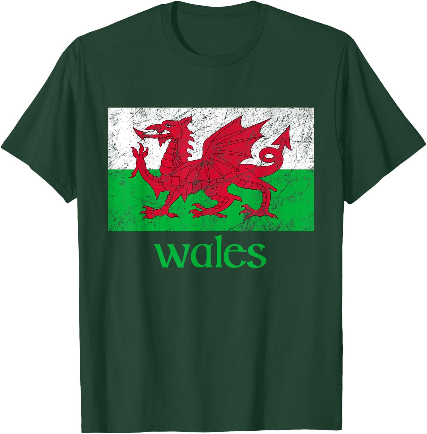 Dragon of Wales Flag Welsh Cymru Flags Medieval T-Shirt - T-Shirt | Forest