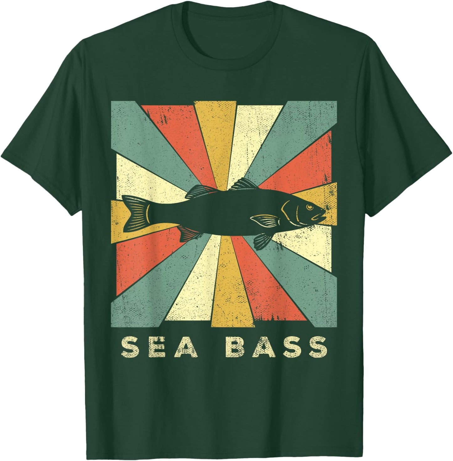 Sea Bass Fish Lover Vintage Retro Style Animal T-Shirt - T-Shirt | Forest