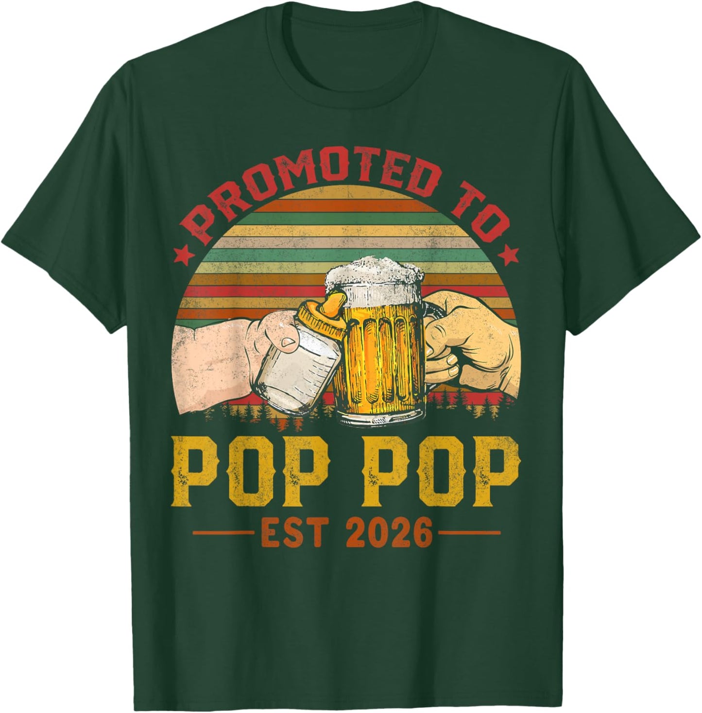 Soon to Be Pop Pop est.2026 Father's Day First Time Dad T-Shirt - T-Shirt | Forest