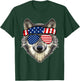 American Sunglasses Wolf 4th of July Awesome USA Gift T-Shirt - T-Shirt | Forest