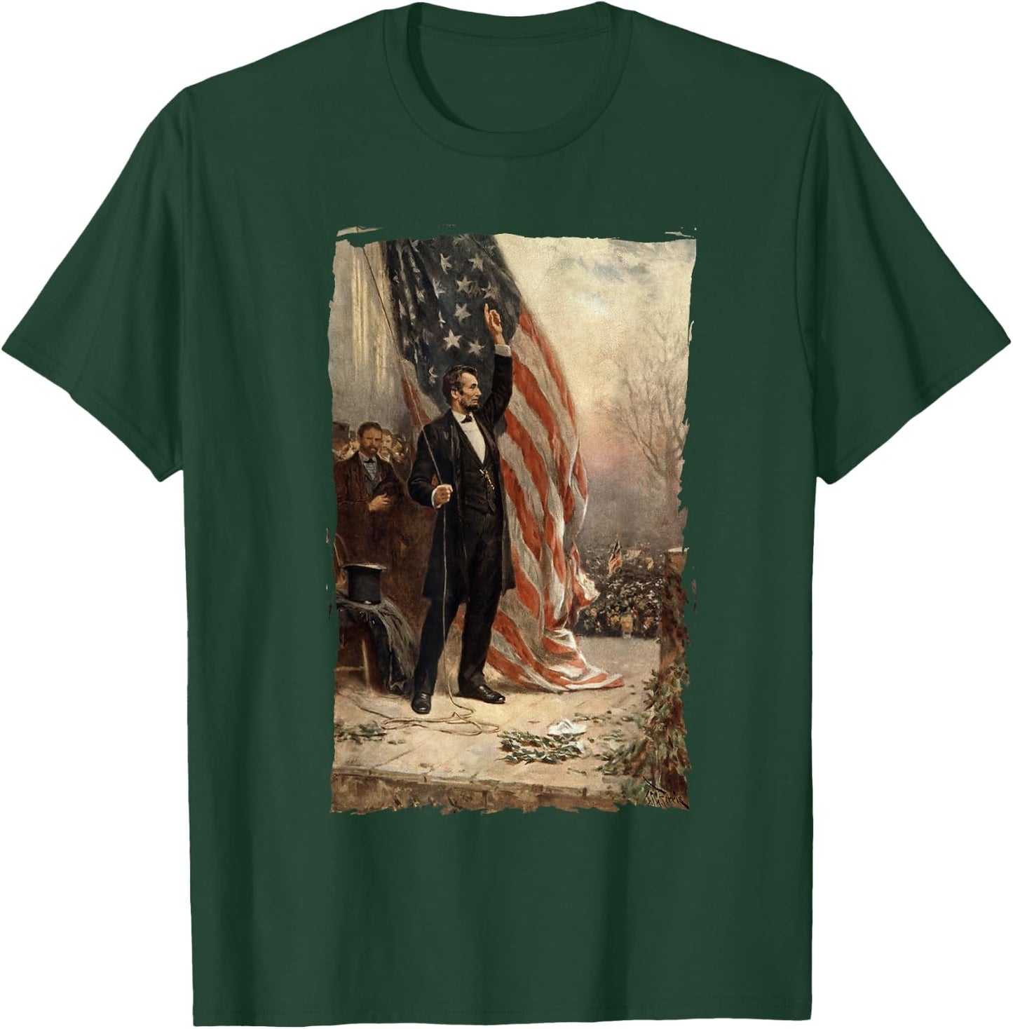 4th of July Independence Day American Flag Abraham Lincoln Kids Men T-Shirt - T-Shirt | Forest
