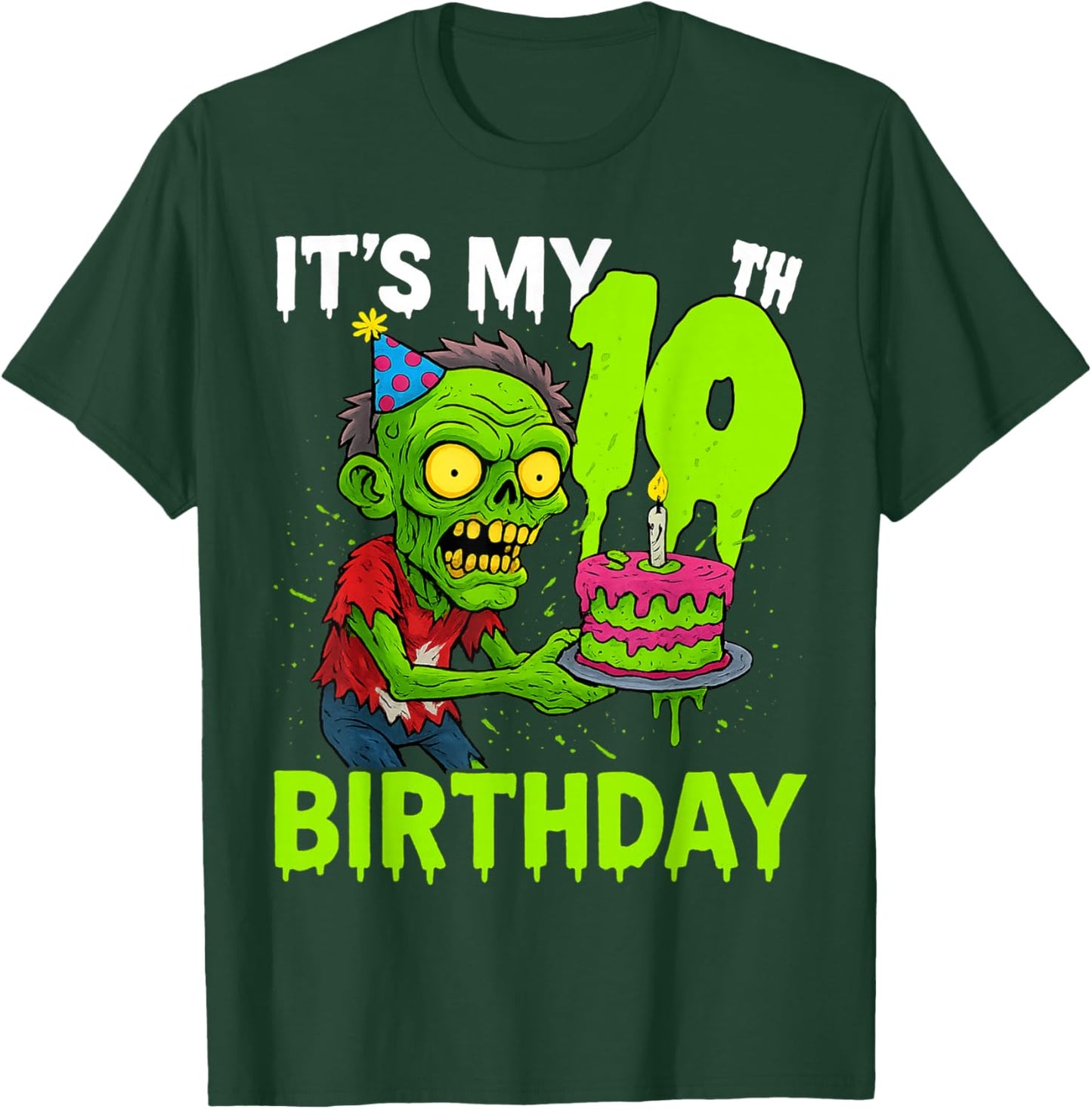 It's My 10th Birthday Zombie Lover for Halloween Girls Boys T-Shirt - T-Shirt | Forest