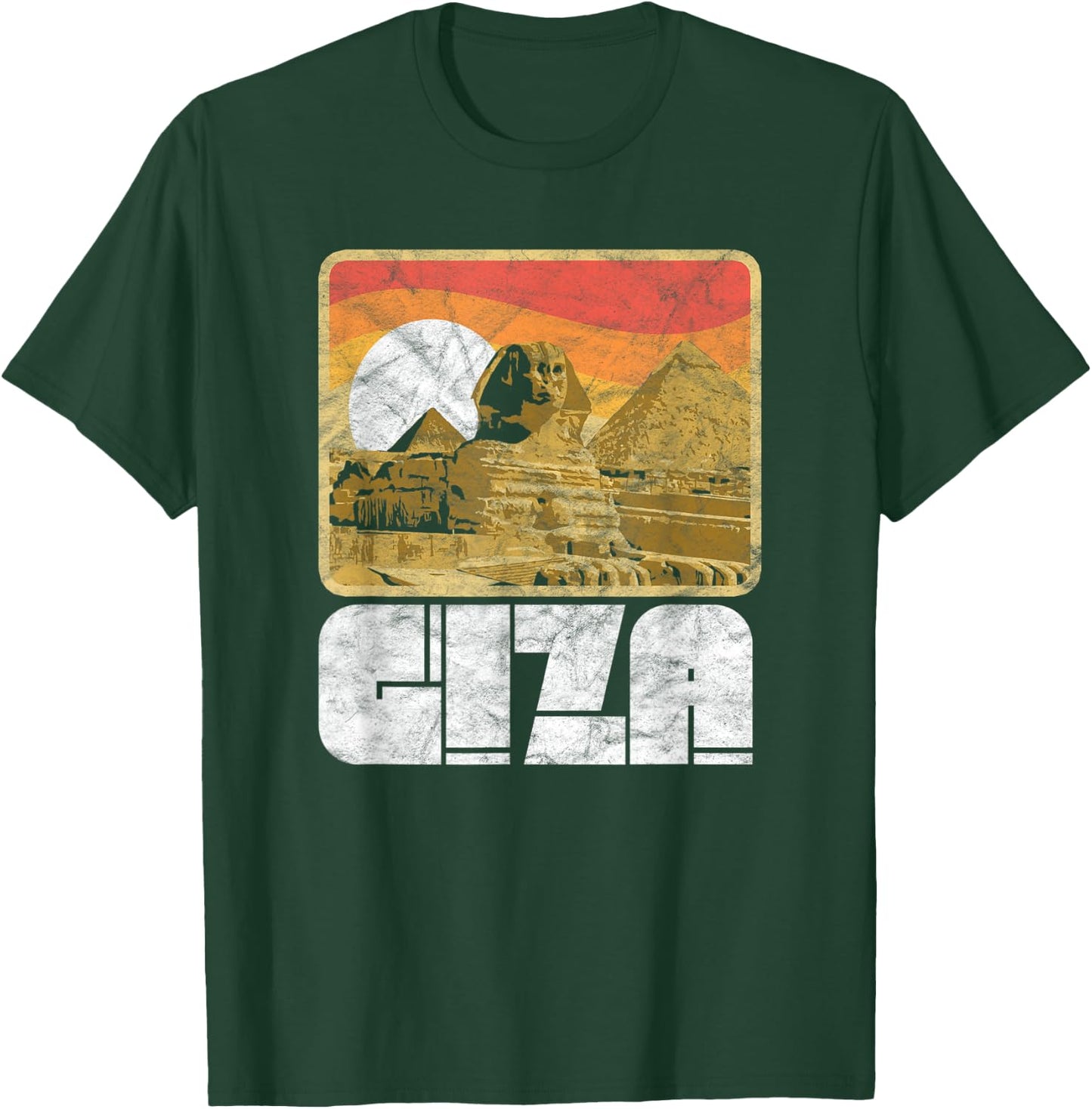 Retro Pyramids & Sphinx 80's Style Giza Egypt Graphic T-Shirt - T-Shirt | Forest