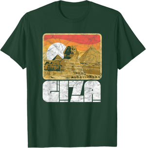 Retro Pyramids & Sphinx 80's Style Giza Egypt Graphic T-Shirt - T-Shirt | Forest