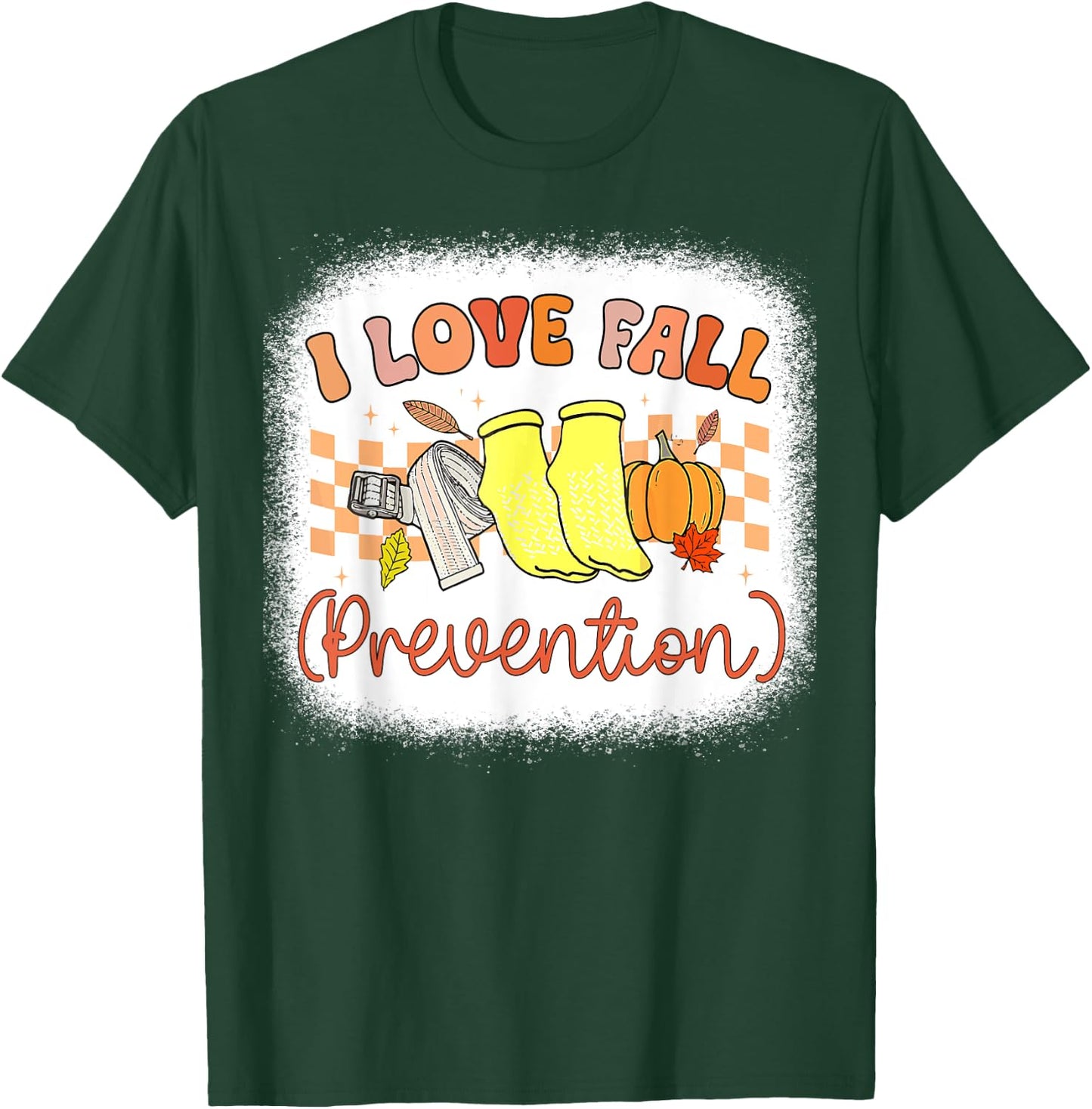 I Love Fall Prevention Nurse Physical Therapy Fall Retro T-Shirt - T-Shirt | Forest