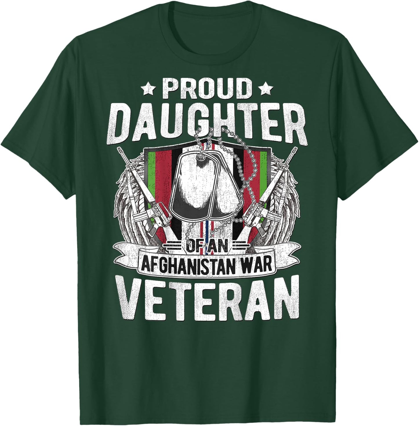 Proud Daughter Of Afghanistan Veteran - Military Child Gift T-Shirt - T-Shirt | Forest