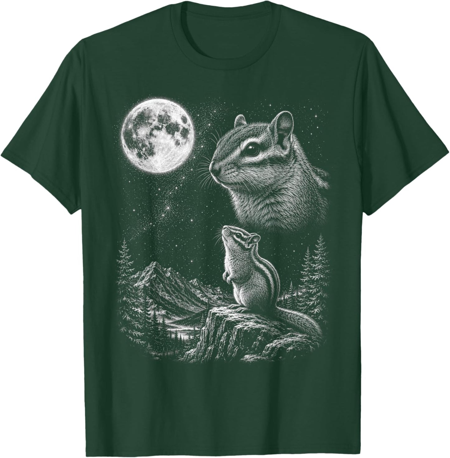 Chipmunk Howling to the Moon 90's Retro T-Shirt - T-Shirt | Forest