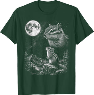 Chipmunk Howling to the Moon 90's Retro T-Shirt - T-Shirt | Forest