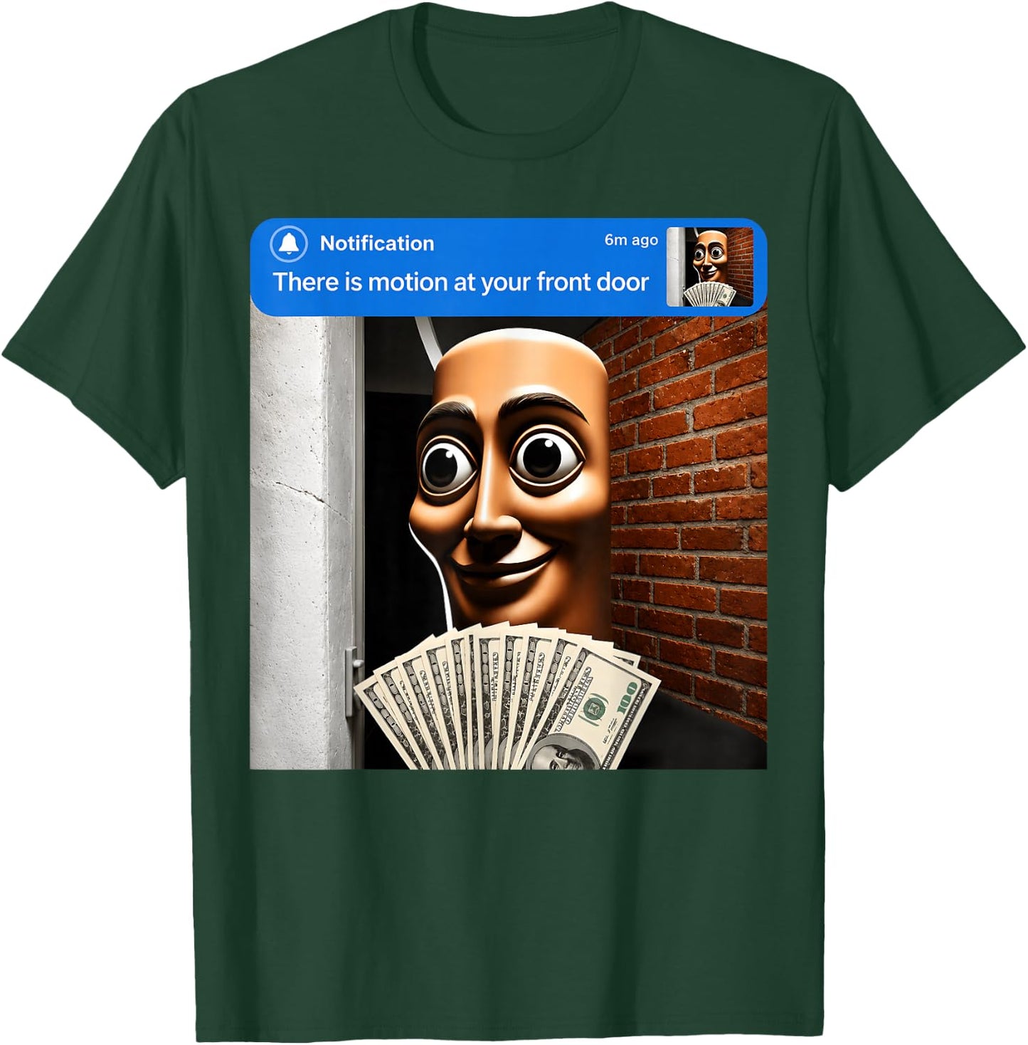 There is Motion at Your Front Door Tung Tung Tung sahur Meme T-Shirt - T-Shirt | Forest
