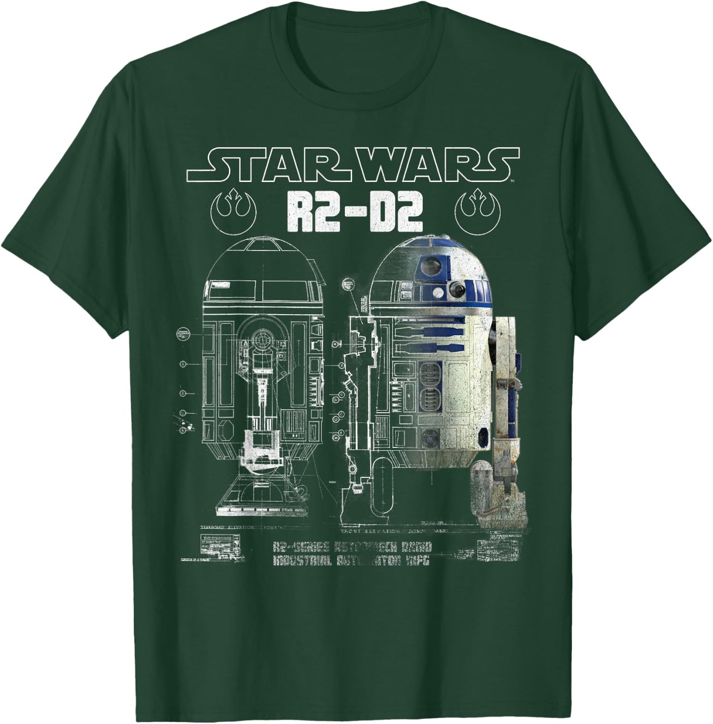 Star Wars R2-D2 Astromech Droid Schematic Graphic T-Shirt - T-Shirt | Forest