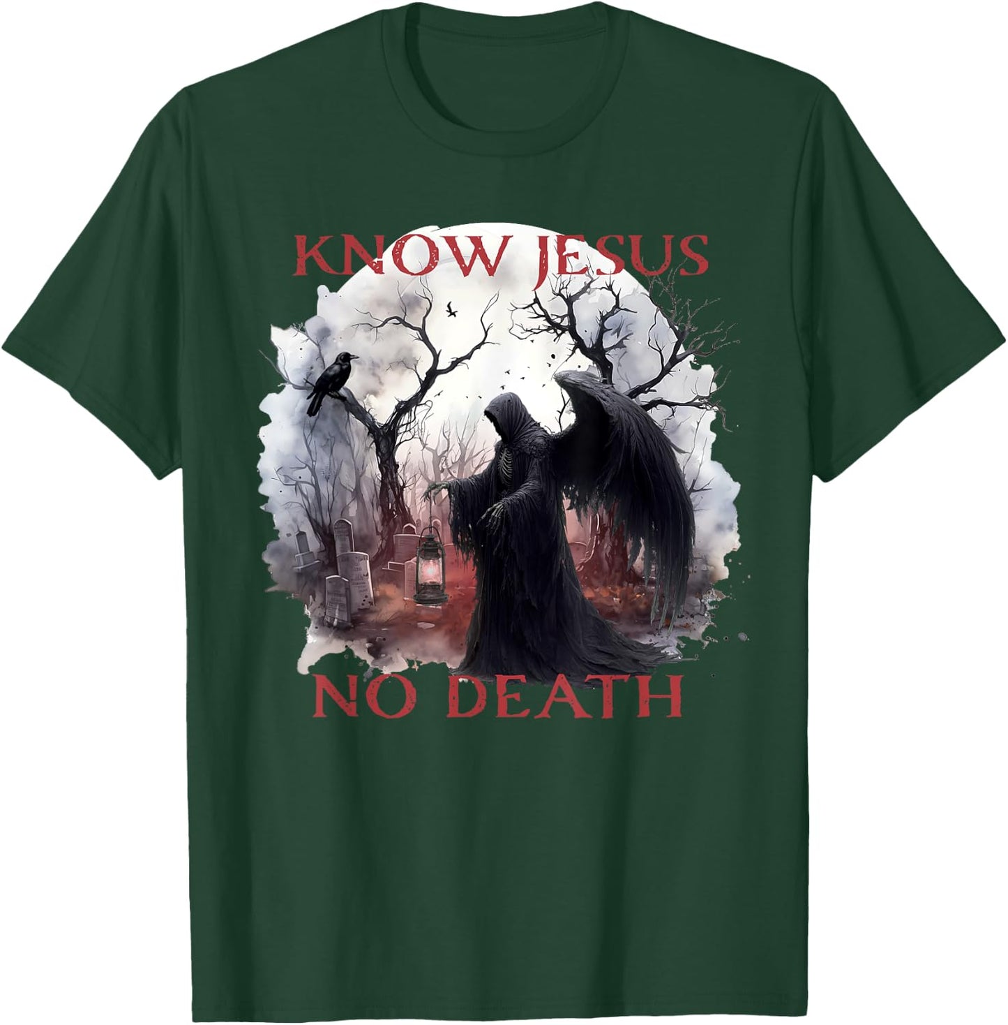 Christian Halloween Know Jesus No Death, Angel Of Death T-Shirt - T-Shirt | Forest