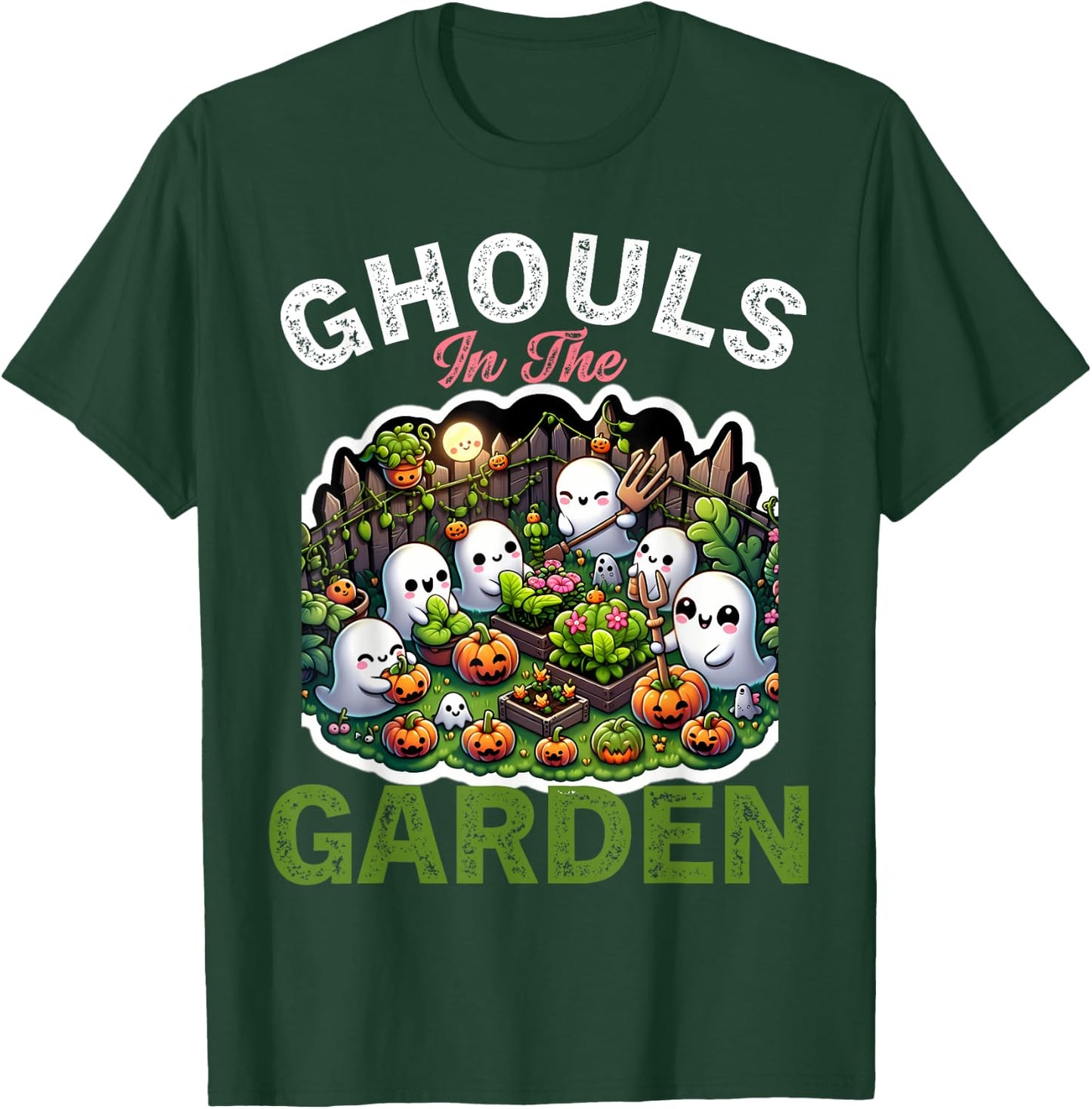 Ghouls in the Garden Spooky Halloween Ghost Gardening T-Shirt - T-Shirt | Forest