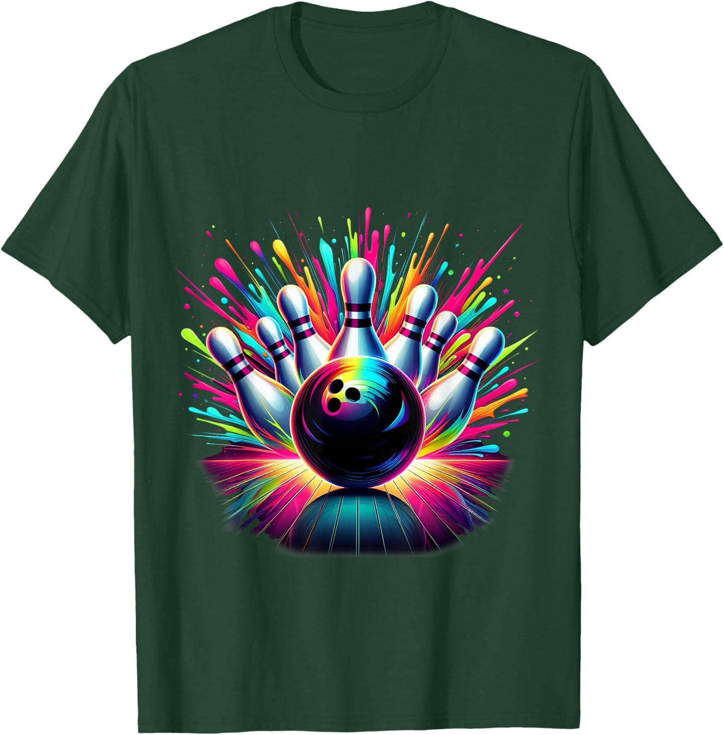 Colorful Bowling Game Day Bowling Cute Vibrant Color 3 T-Shirt - T-Shirt | Forest