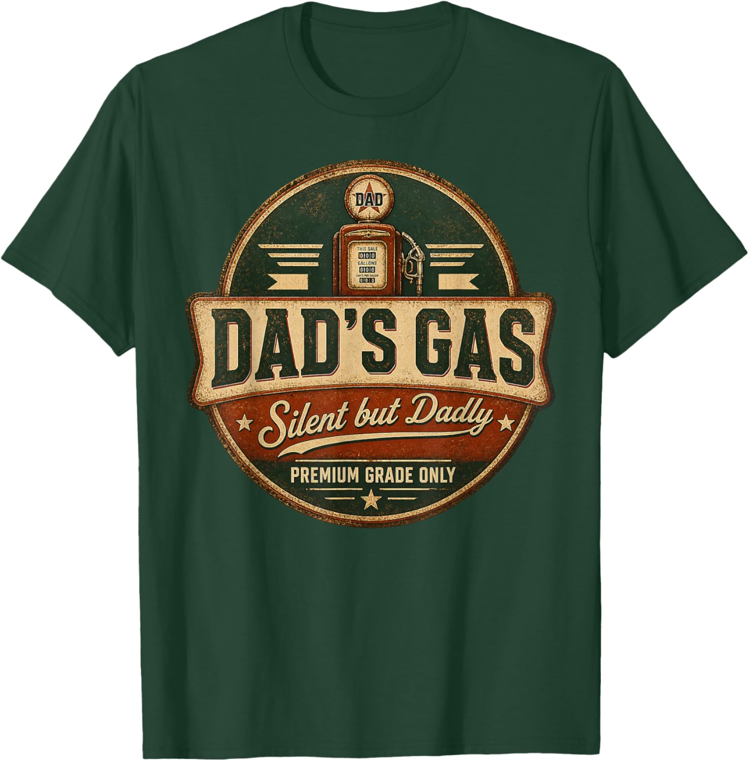 Silent But Dadly Funny Father's Day Fart Dad Farting Vintage T-Shirt - T-Shirt | Forest