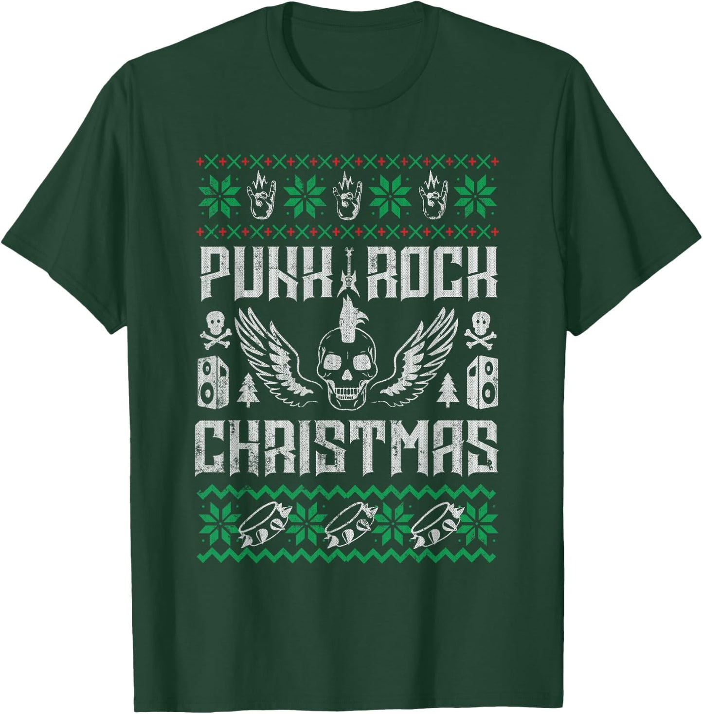 Punk Rock Ugly Grunge Holiday Christmas Music Design T-Shirt - T-Shirt | Forest