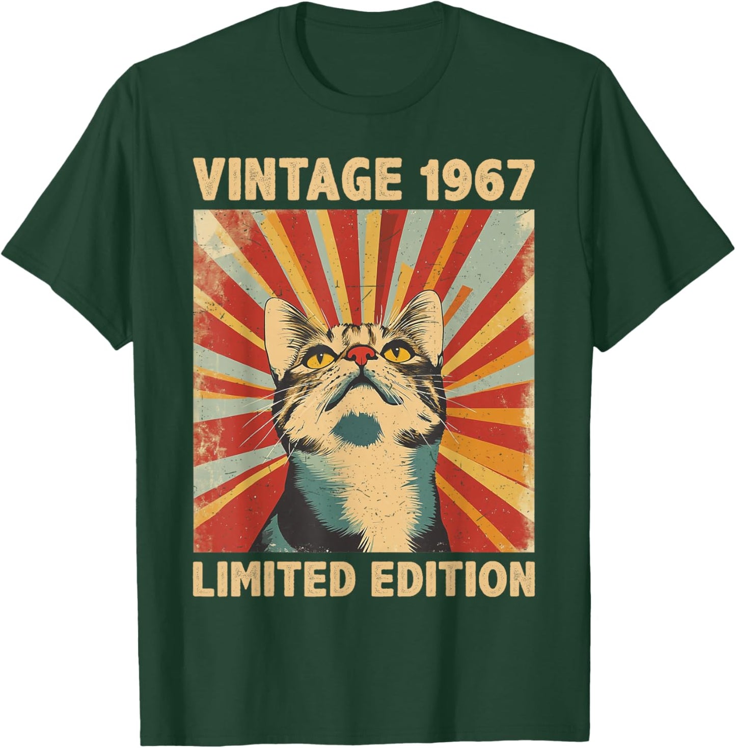 59 Years Old Gift Vintage 1967 Cat Lover 59th Birthday T-Shirt - T-Shirt | Forest