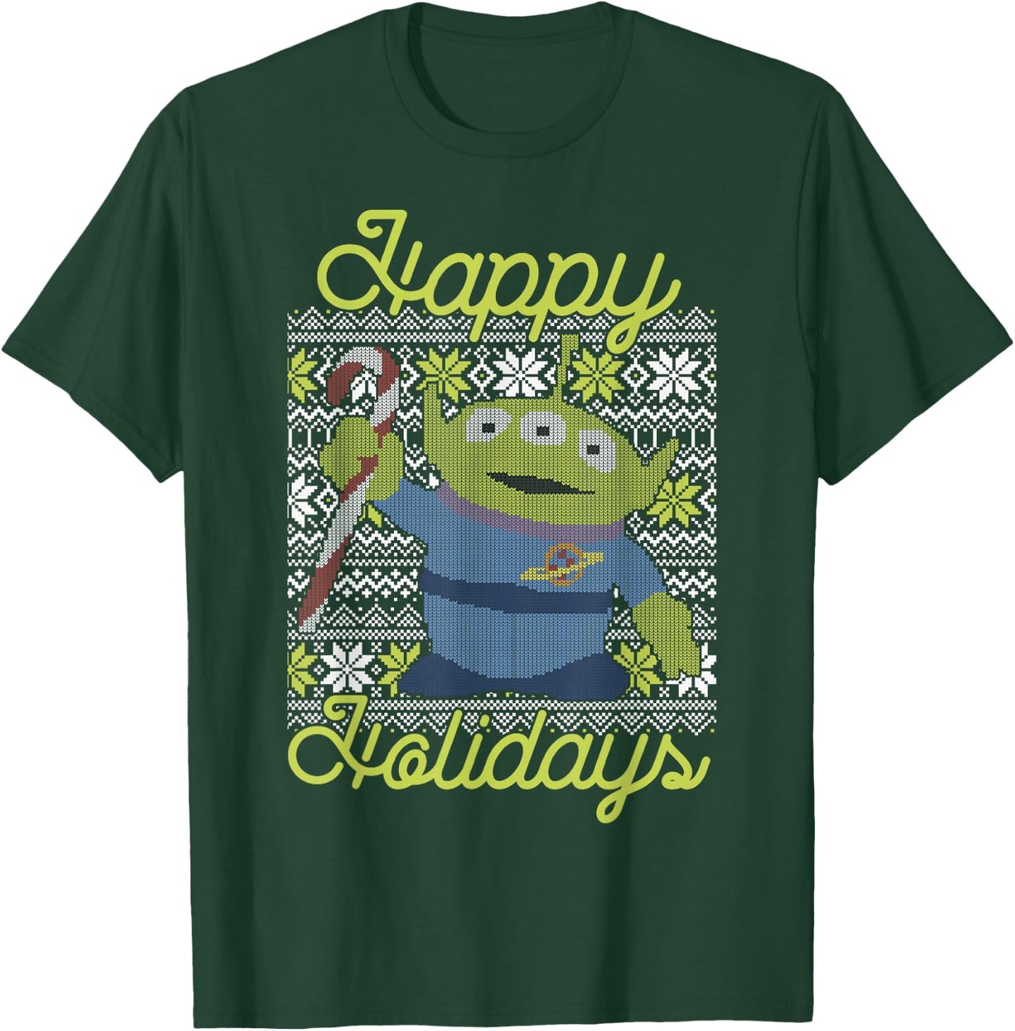 Disney Pixar Toy Story Christmas Alien Vintage Ugly Sweater T-Shirt - T-Shirt | Forest