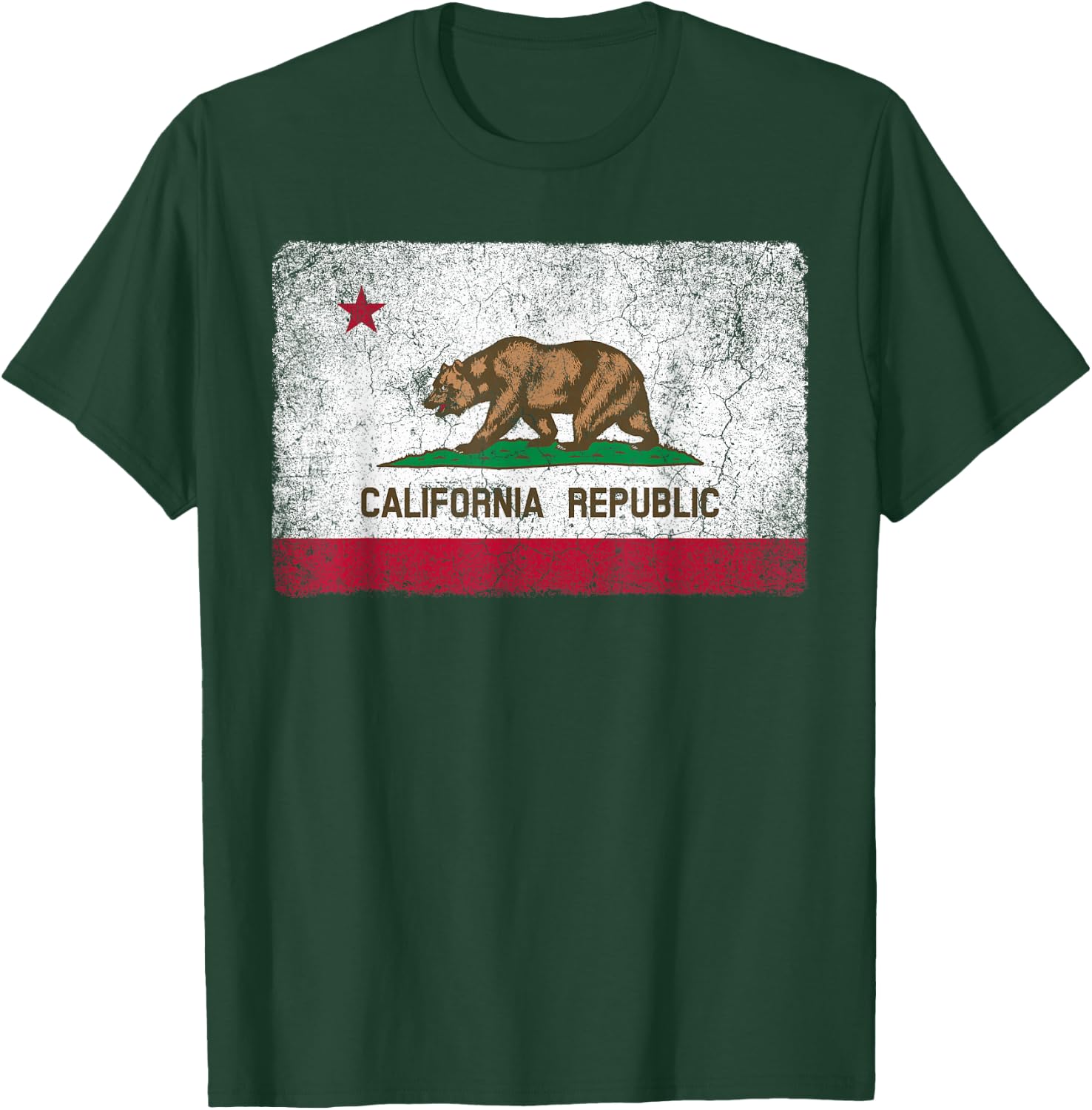 California Flag Republic Vintage Retro Official Gift T-Shirt - T-Shirt | Forest