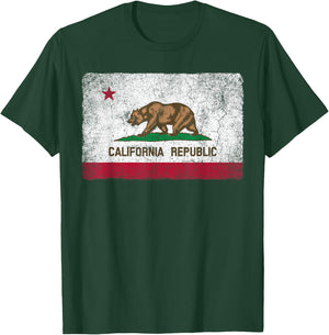 California Flag Republic Vintage Retro Official Gift T-Shirt - T-Shirt | Forest