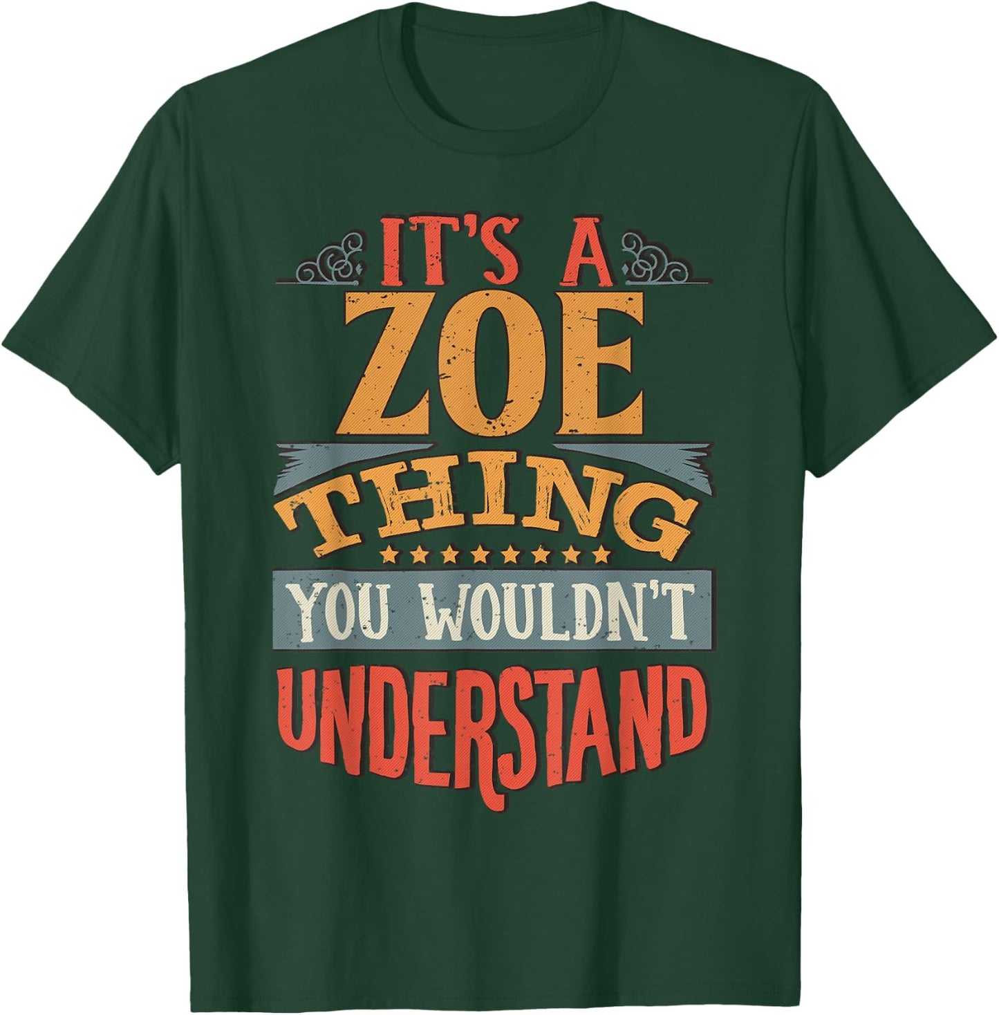 Zoe Name T-Shirt - T-Shirt | Forest