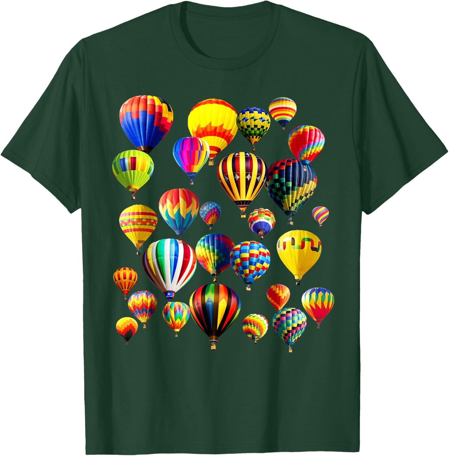 Colorful Cute Hot Air Balloon Ride Vacation Flying Balloons T-Shirt - T-Shirt | Forest