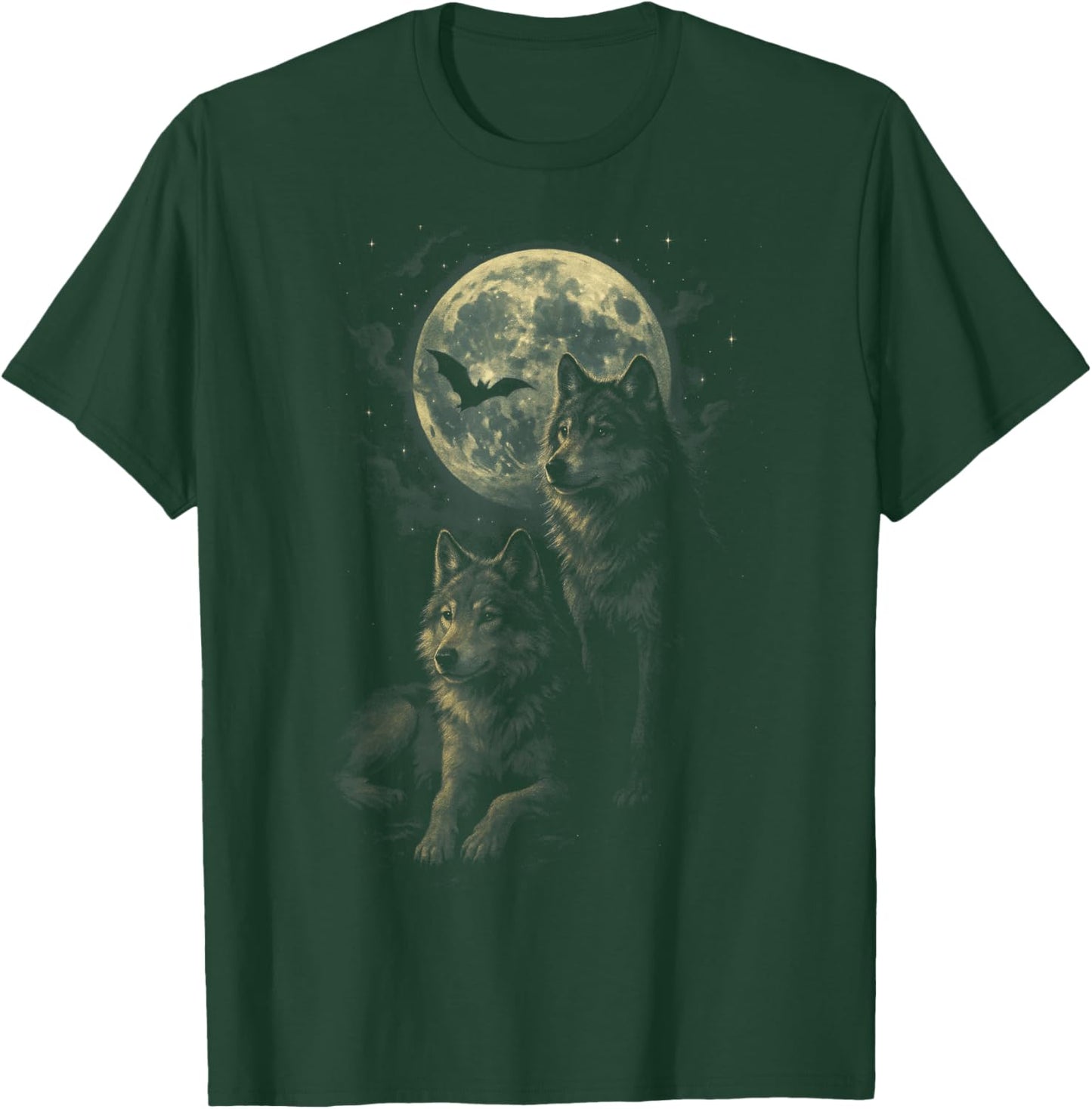 Mountain Wolves - Moonlit Night Howl T-Shirt - T-Shirt | Forest