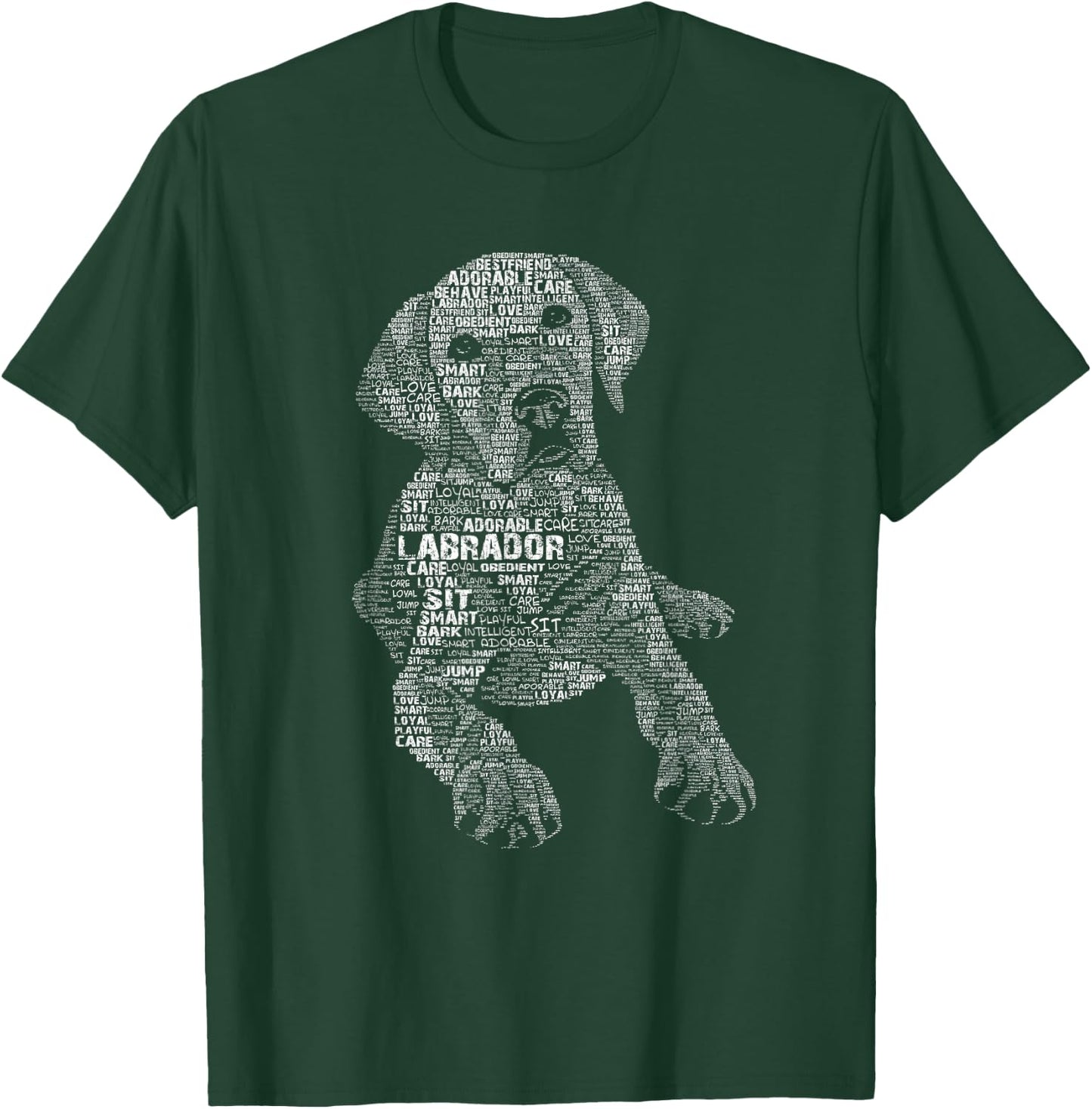 Yellow Chocolate Black Labrador Retriever - Caligram Style T-Shirt - T-Shirt | Forest