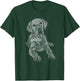 Yellow Chocolate Black Labrador Retriever - Caligram Style T-Shirt - T-Shirt | Forest