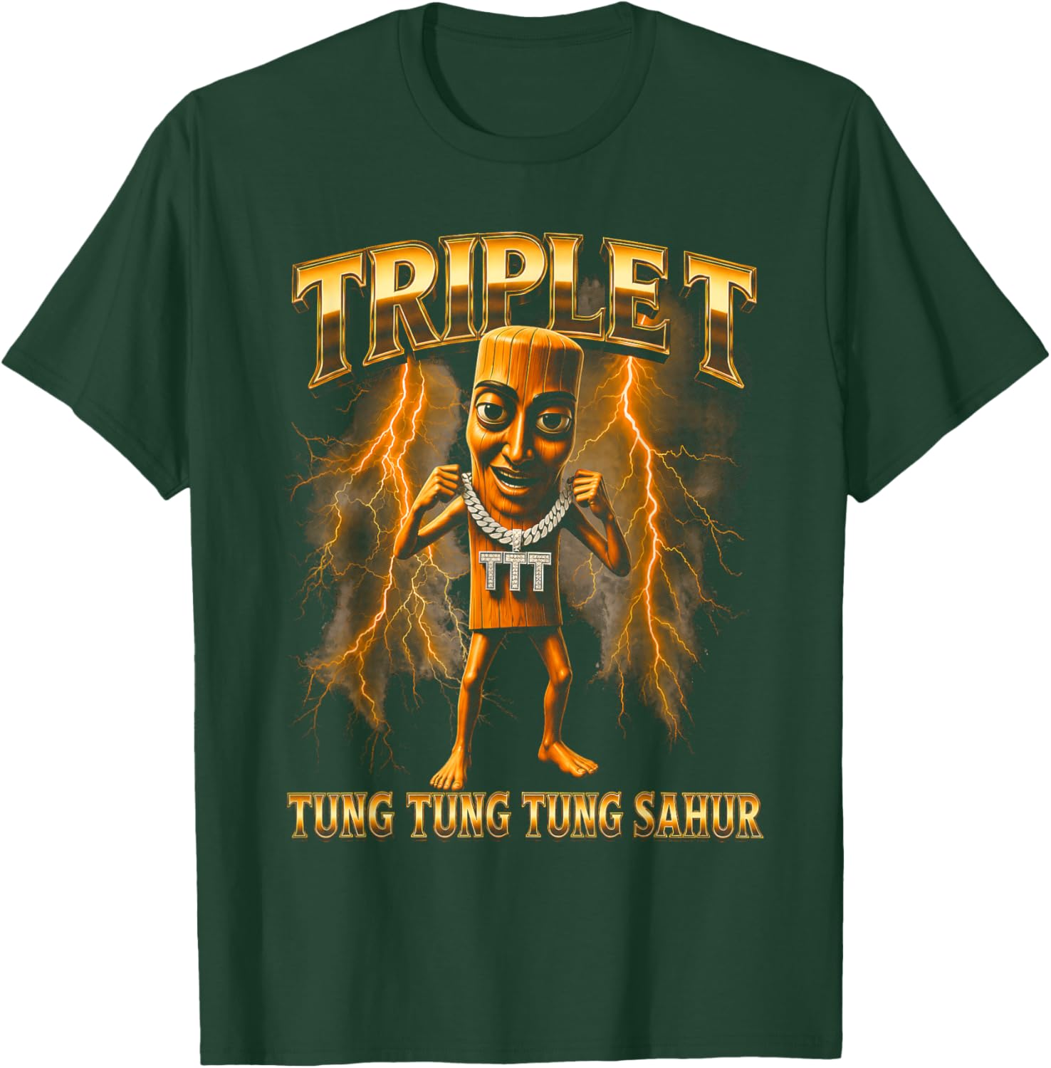 Triple T Tung Tung Tung Sahur T-Shirt - T-Shirt | Forest